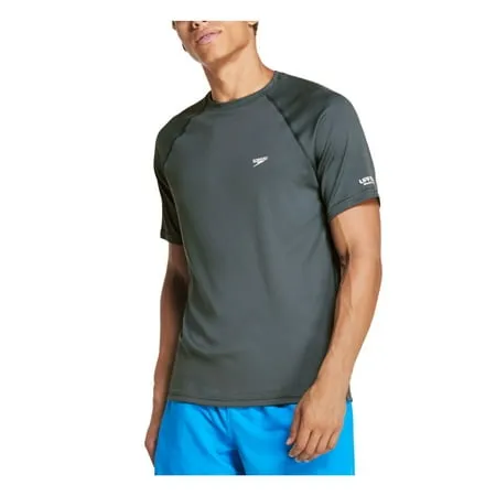 Speedo Men's Uv Swim Shirt Short Sleeve Regular Fit Solid