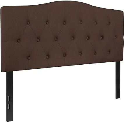 Flash Furniture Cambridge Tufted Upholstered Full Size Headboard in Dark Brown Fabric