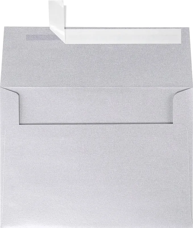 LUX A4 Invitation Envelopes (4 1/4 x 6 1/4) 50/Pack, Silver Metallic (4872-06-50) | Staples