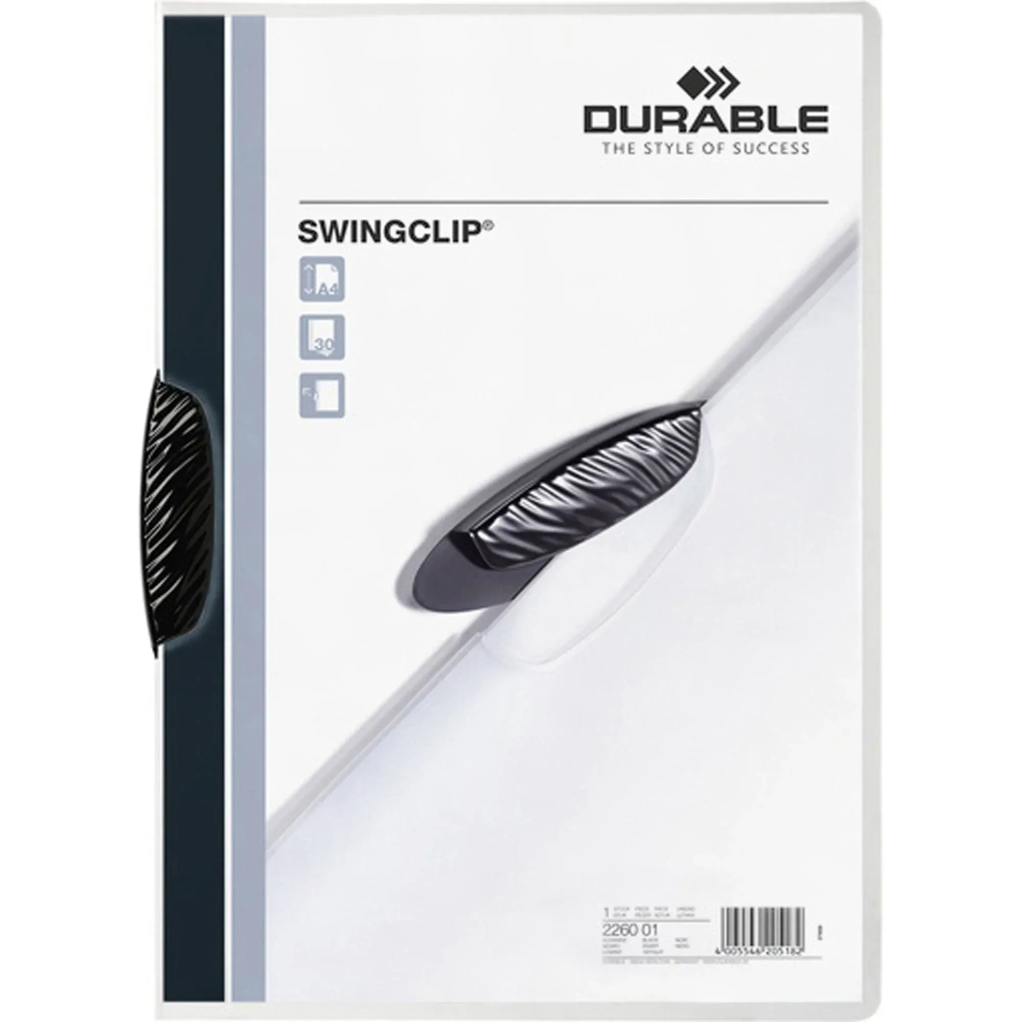 Swingclip Clear Report Cover, Letter size, Black Clip, 25/Box