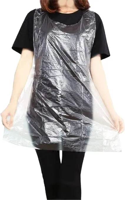 Disposable Aprons (100 Count), Plastic apron for Painting Party, Cooking, Housework, Picnic etc.