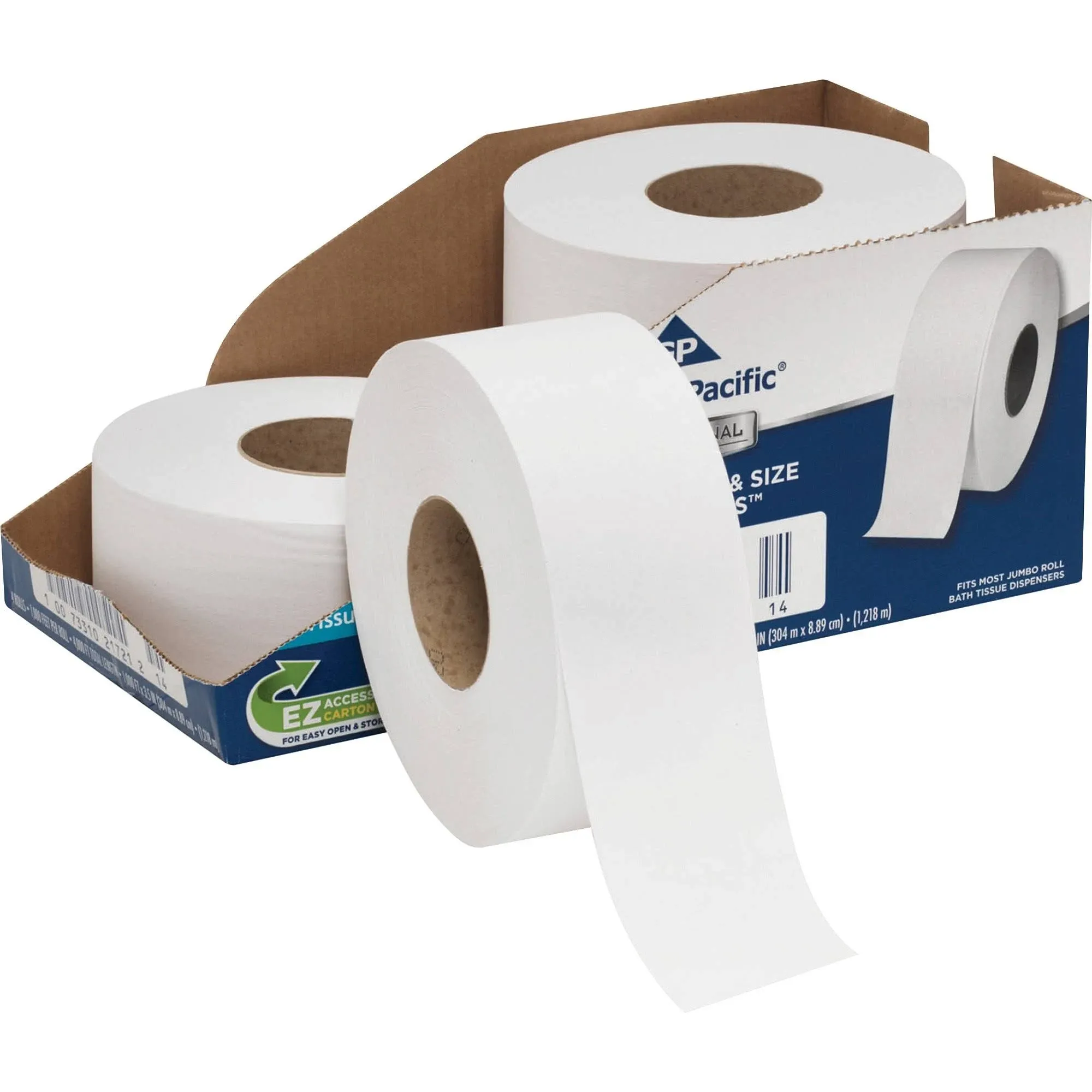 Georgia Pacific Professional 2172114 3.5 in. x 1000 ft. 2-Ply Septic Safe Jumbo Bathroom Tissue - White (4/Carton)