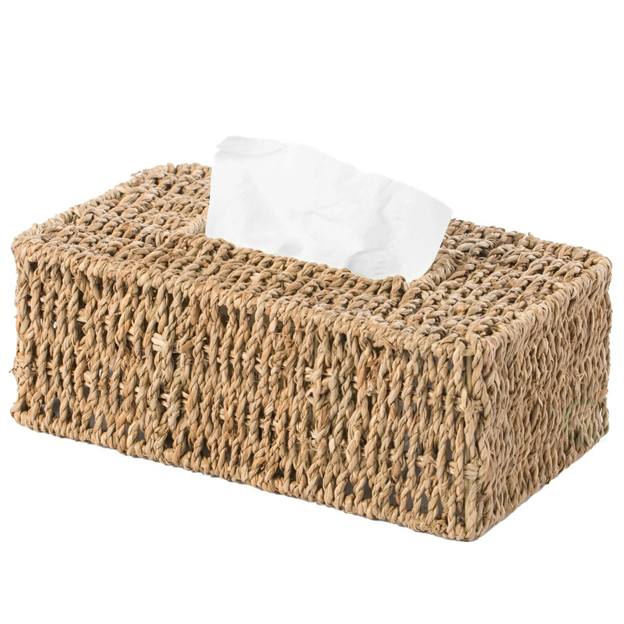 Natural Woven Seagrass Wicker Tissue Box Cover Holder