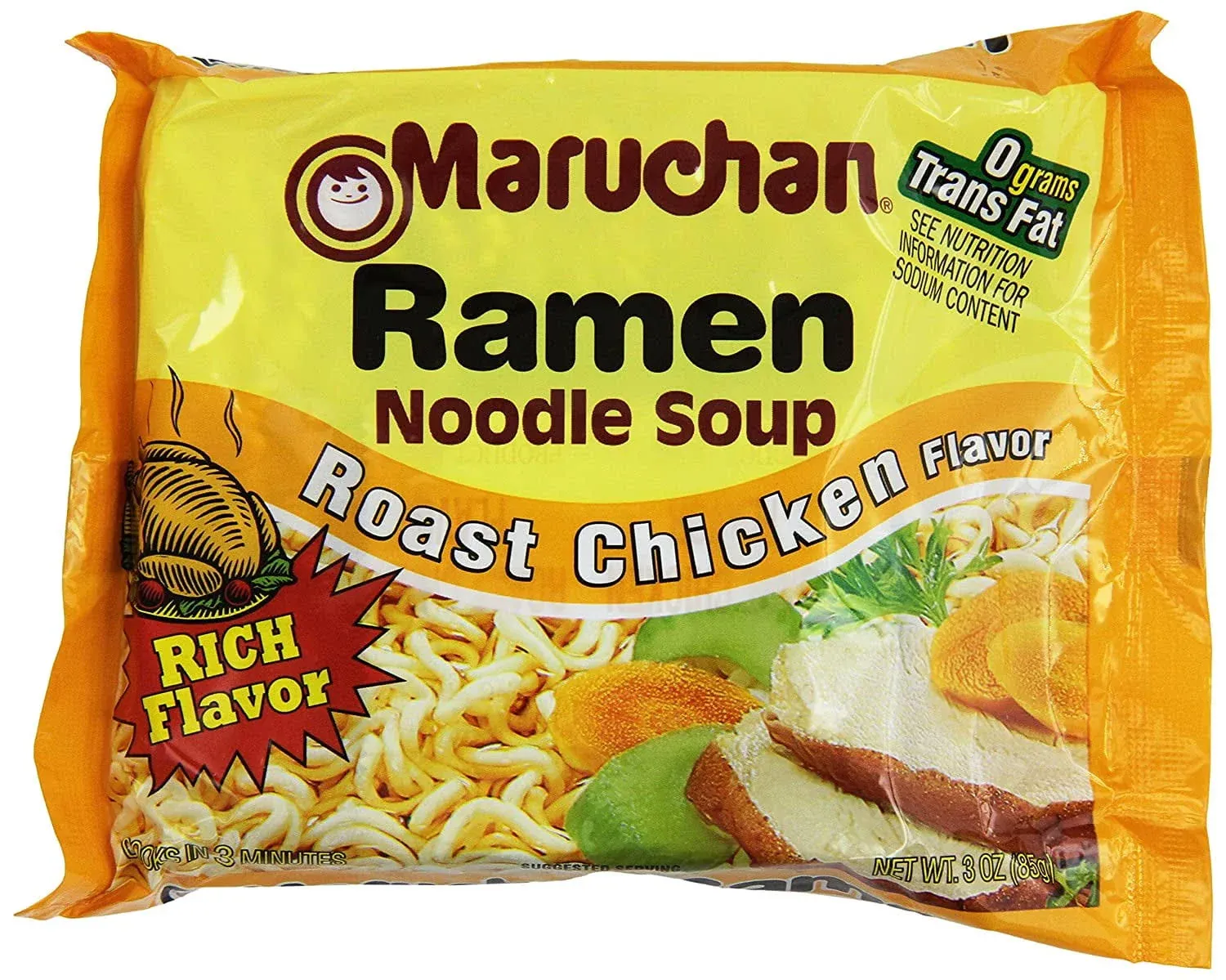 (24 Packs) Maruchan Roast Chicken Instant Ramen, 3 oz