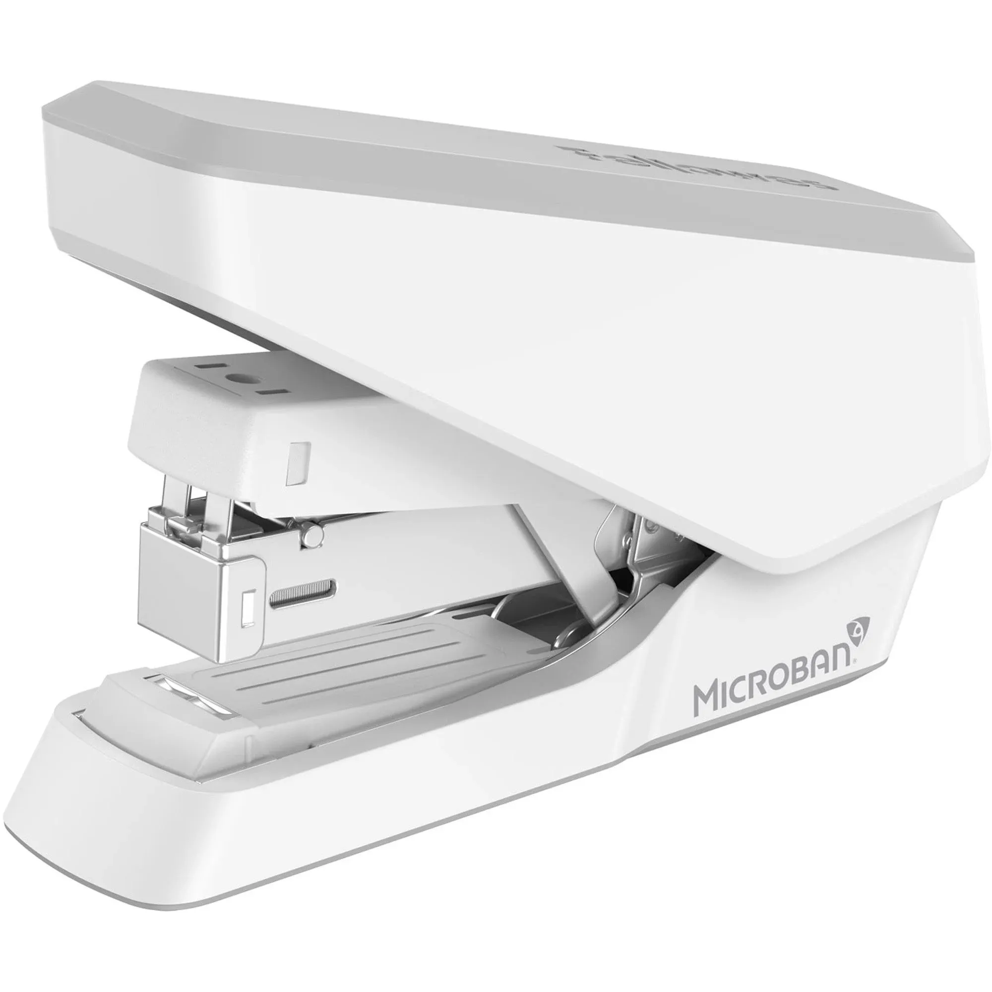 Fellowes LX860 EasyPress Half Strip Stapler, 40 Sheet Capacity, Gray/White