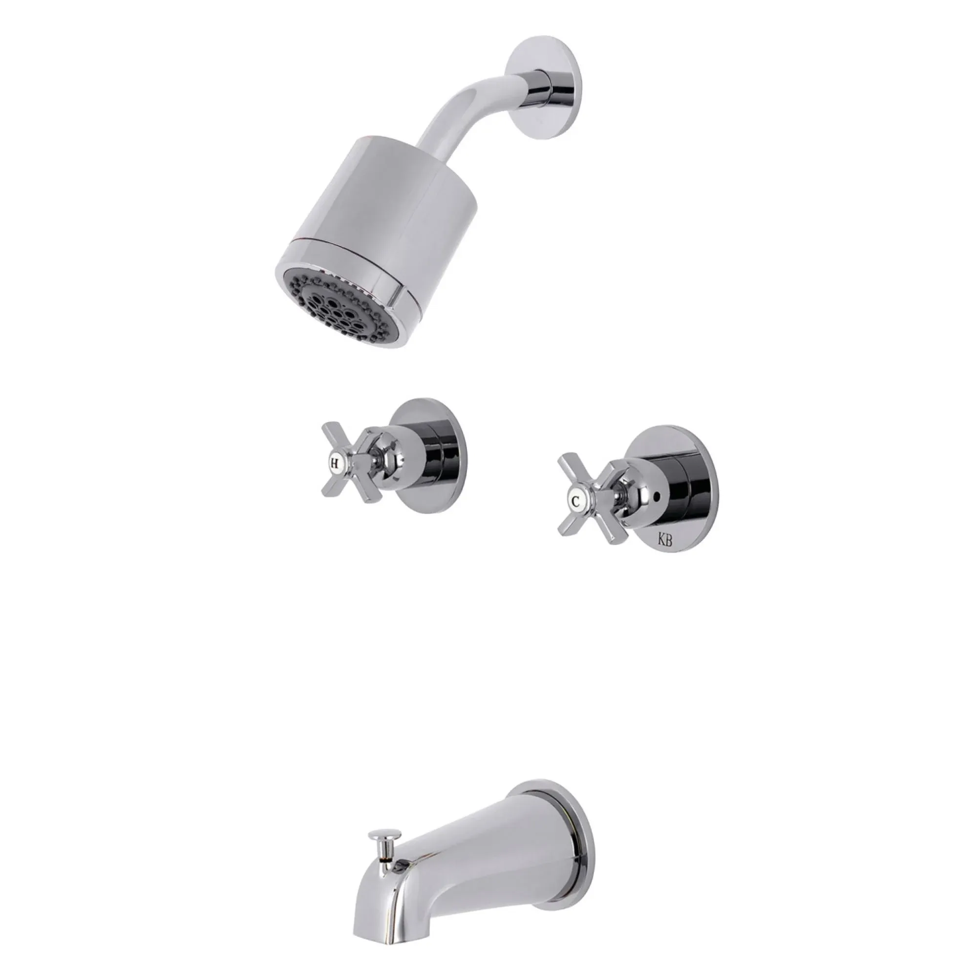 Kingston Brass KBX8146ZX Millennium Tub and Shower Faucet, Polished Nickel