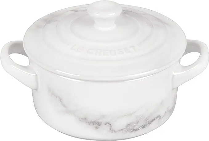 Le Creuset Stoneware 8 oz. Mini Round, Marble Collection Cocotte