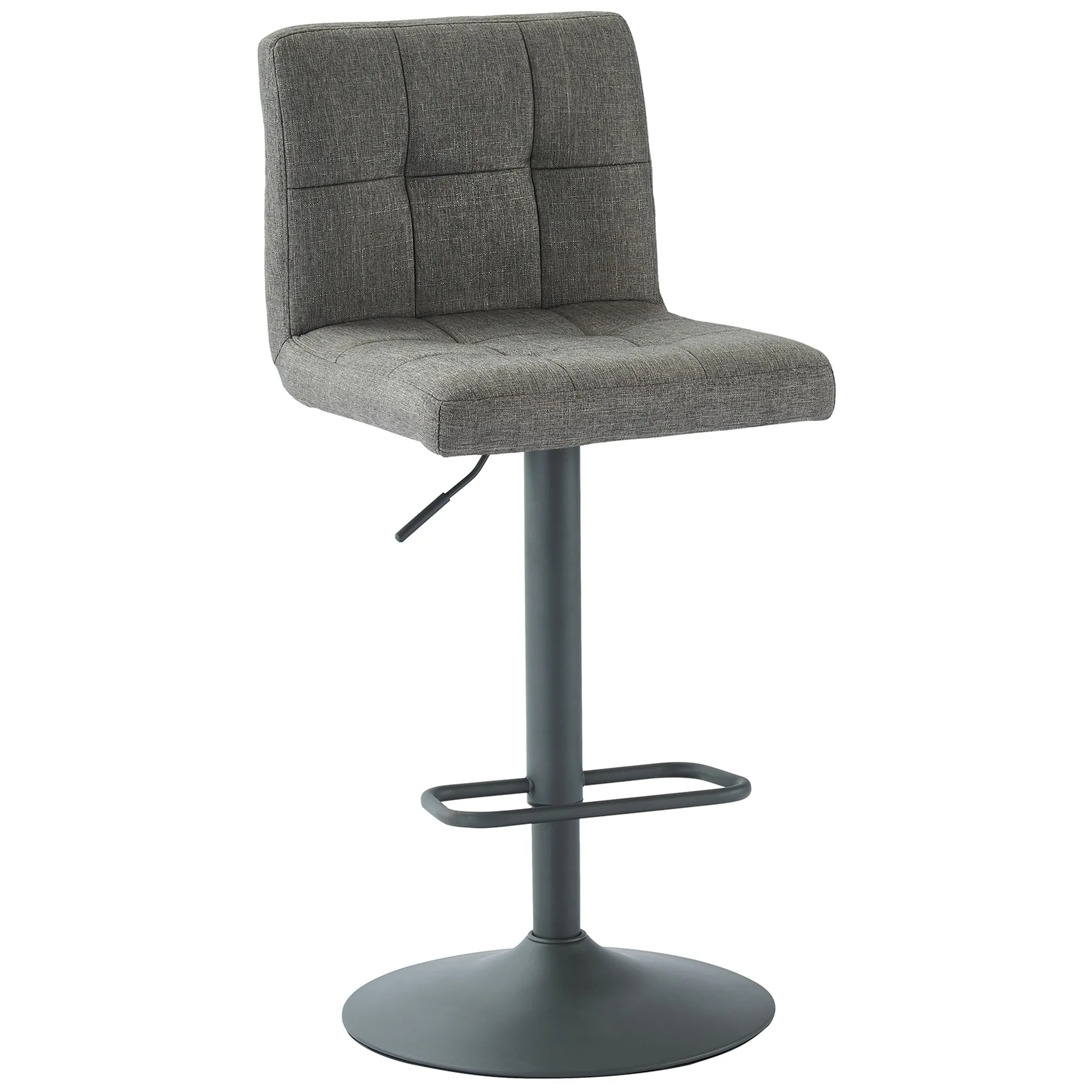 Worldwide Homefurnishings Set of 2 Grey 26-in H Adjustable height Upholstered Swivel Metal Bar Stool Back Lowes.com