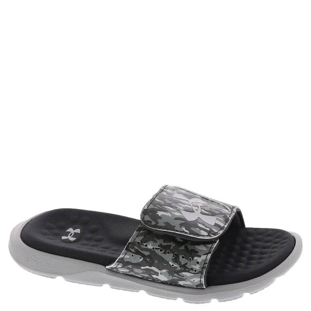 Boys' Under Armour Ignite 7 Graphic Slide Sandals Grey Heather