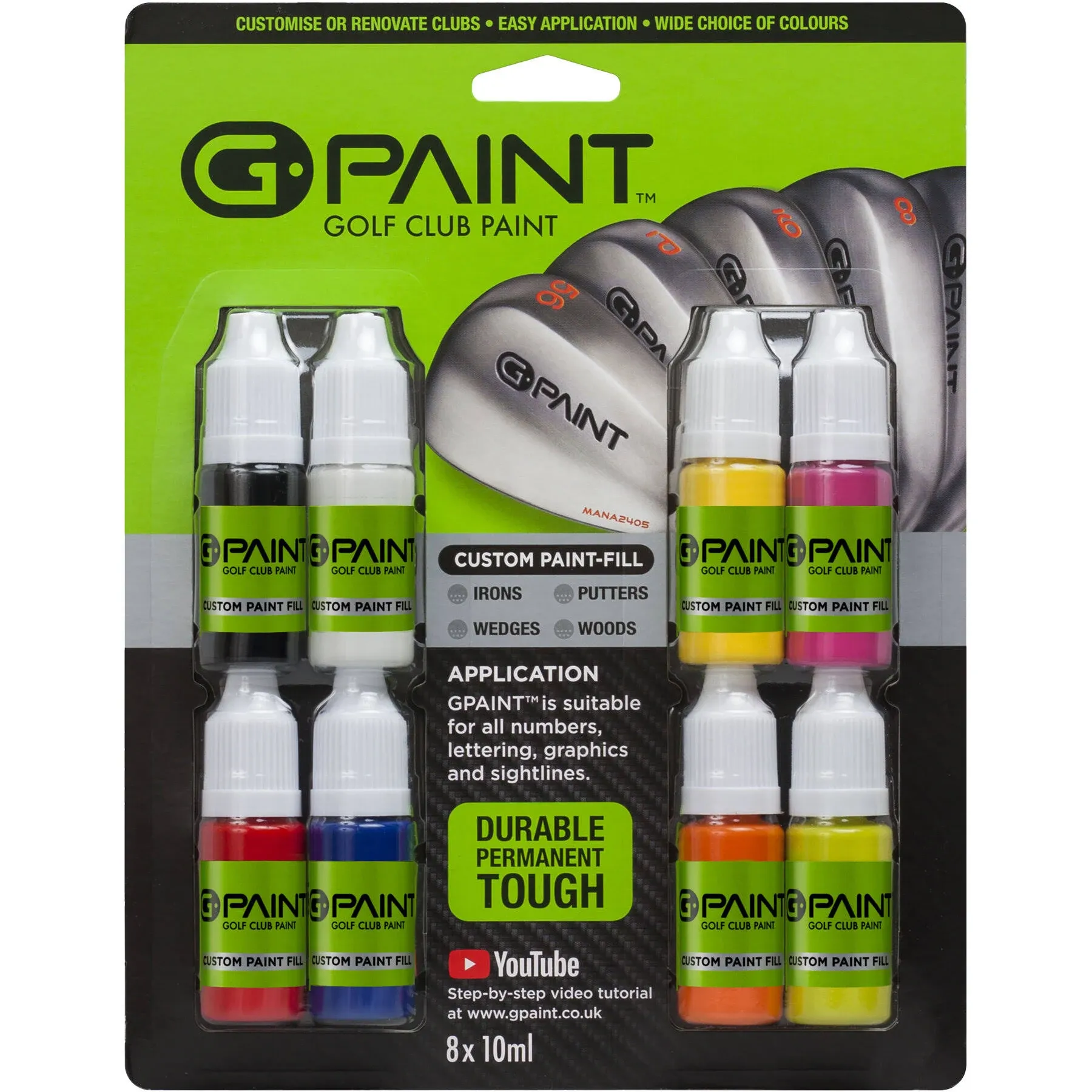 G-Paint Golf Club Paint -(8 Pack)- Customize Paint Fill or Refurbish Golf Clubs