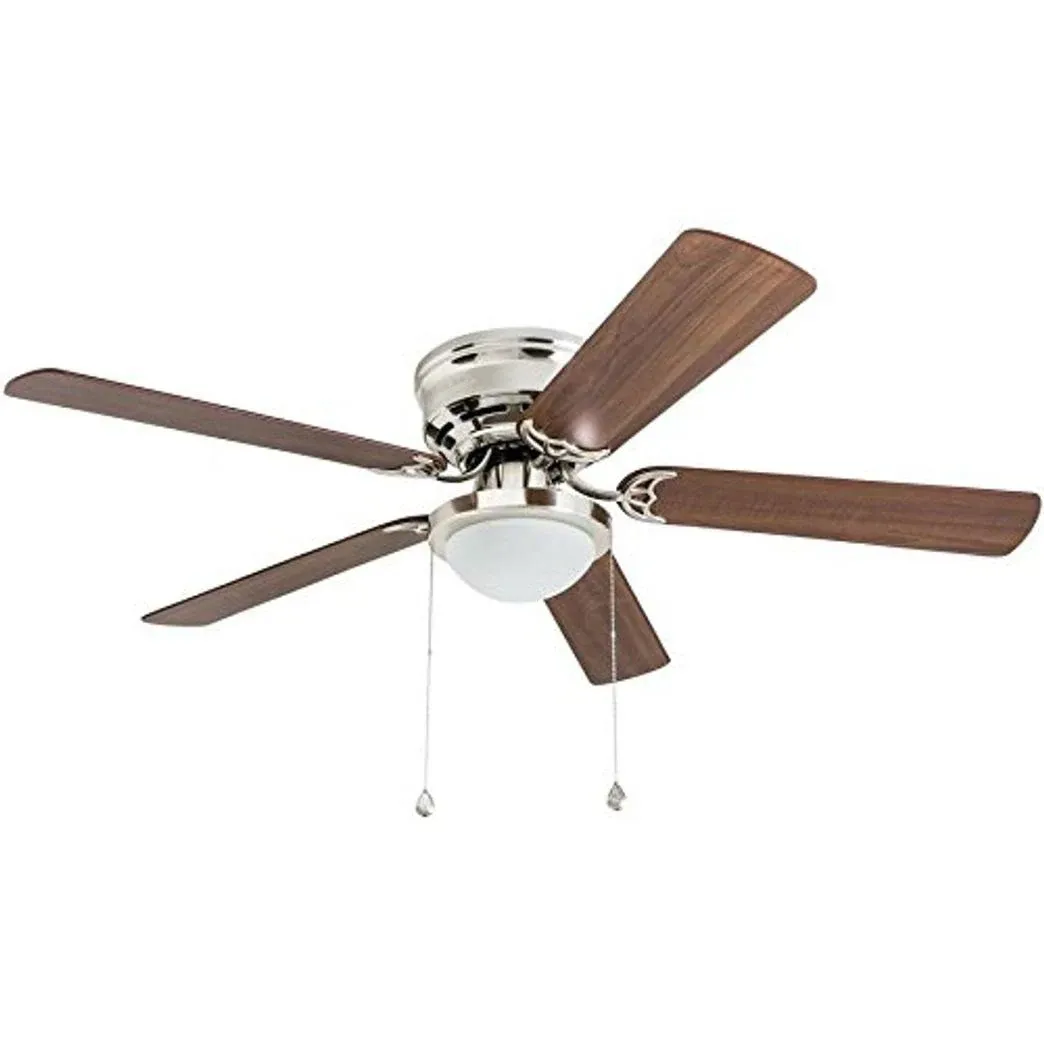 Harbor Breeze Armitage 52in Brushed Nickel Indoor Flush Mount Ceiling Fan with Light Kit