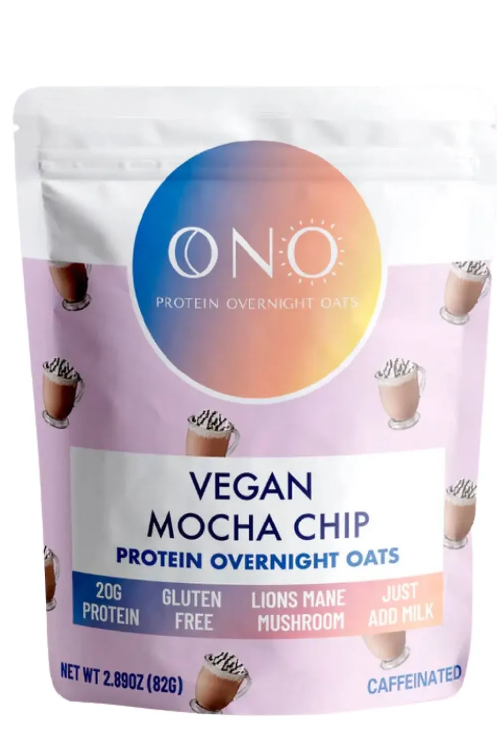 Ono Protein Overnight Oats - Vegan Mocha Chip (6 Pack) - 20g Plant-Based Protein ...