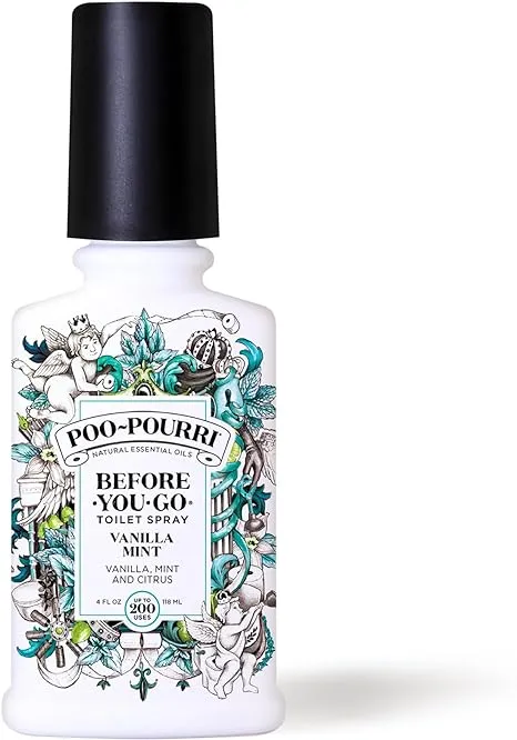 Poo-Pourri Before-You-Go Toilet Spray, Vanilla Mint, 4 Fl Oz - Vanilla, Mint and Citrus