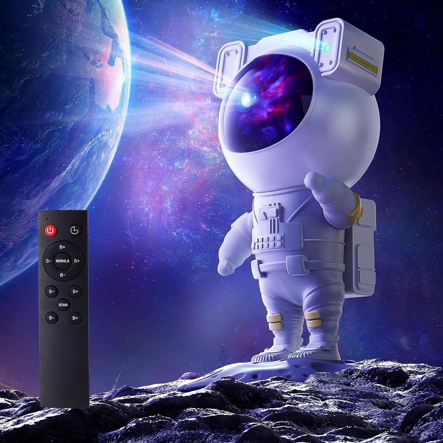 Star Projector Galaxy Night Light Astronaut Space Buddy Projector Remote Control