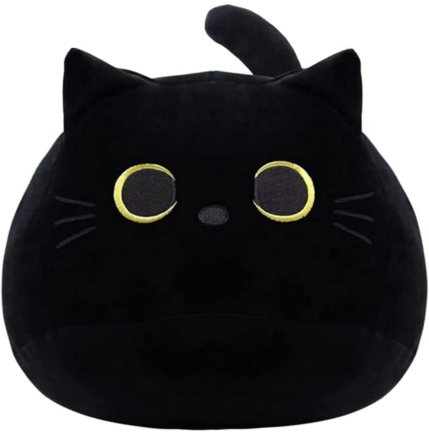 SPIRTUDE 16" Black Cat Stuffed Animals Black Cat Plush Black Cat Pillow,2Pcs Cute Plushies Toys with Keychain for Boys Girls Kids