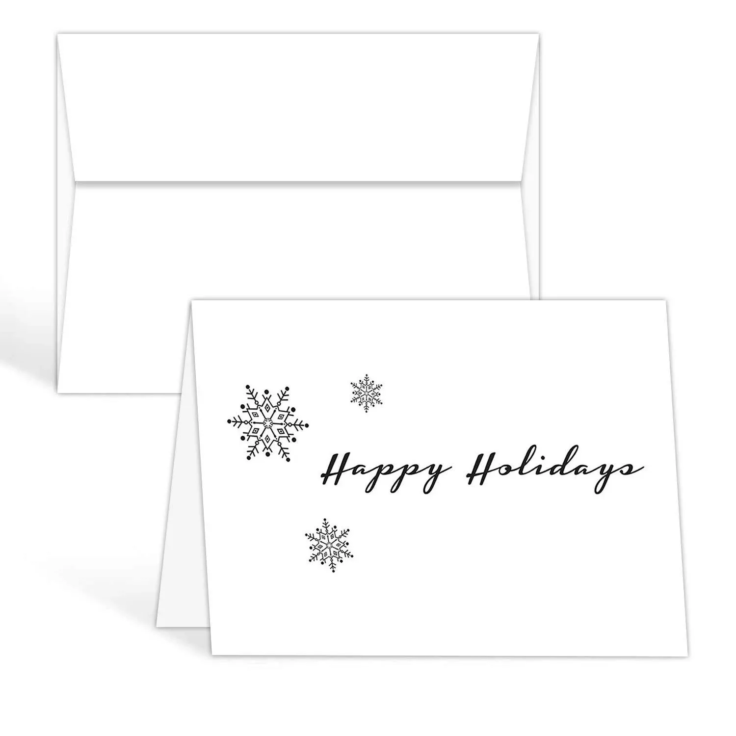 Snowflake Christmas &#034;Happy Holiday&#034; Greeting Cards &amp; Envelopes, A6 Size, 25 Qty