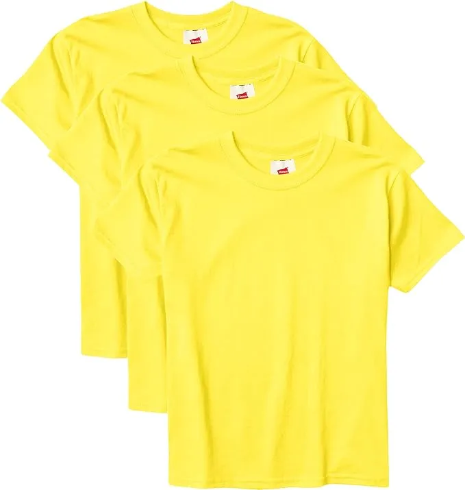 Hanes Boys' EcoSmart Short Sleeve Tee Value Pack (3-Pack), Yellow