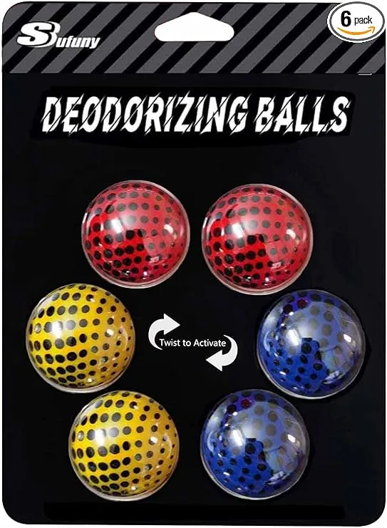 Sufuny Shoe Deodorizer Balls Sneaker Deodorizers Balls Odor Eliminating for Shoes 6 Packs