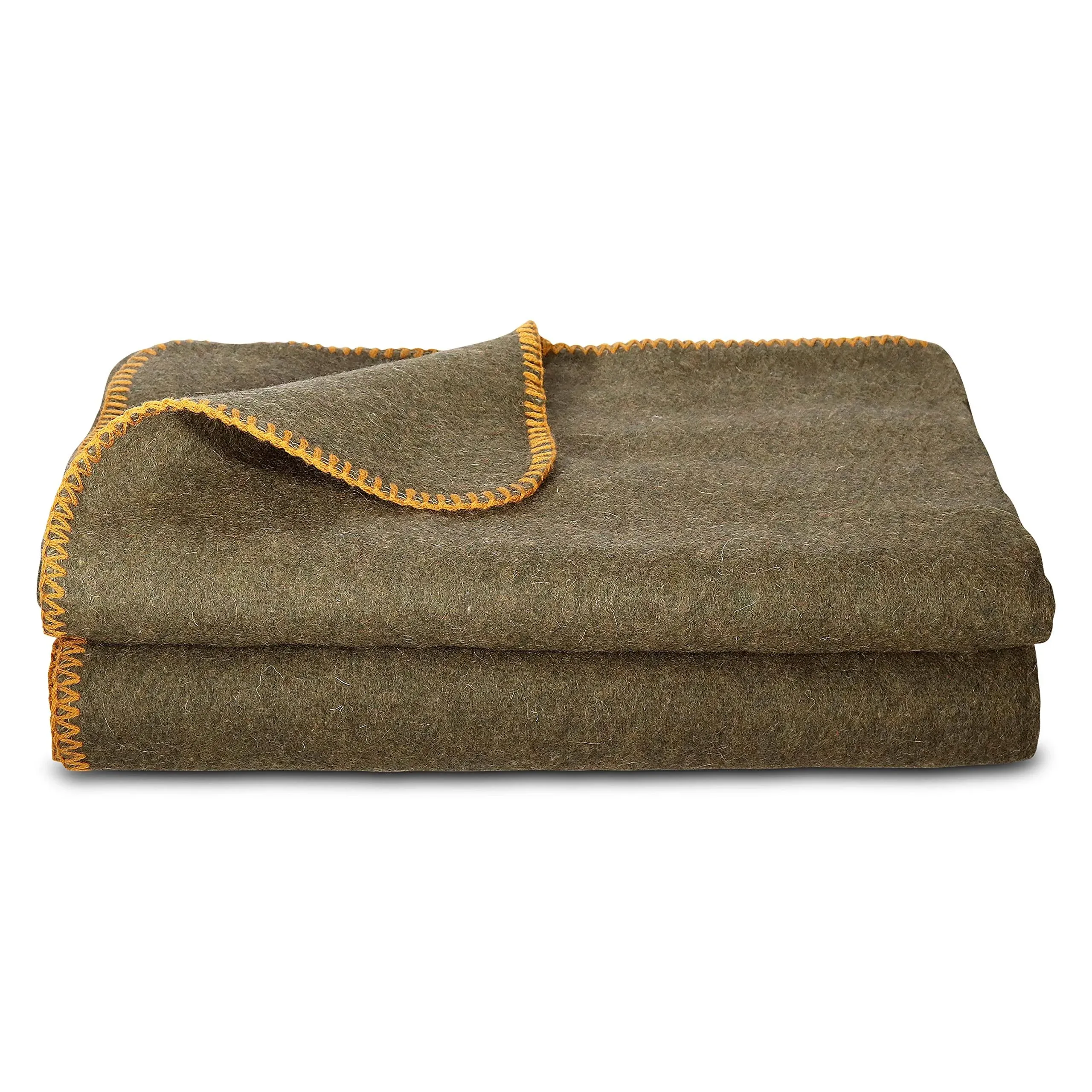 Jmr USA Inc. Jmr Olive Green 62x84 Military Wool Blanket for Emergency ,Camping & Everyday Use