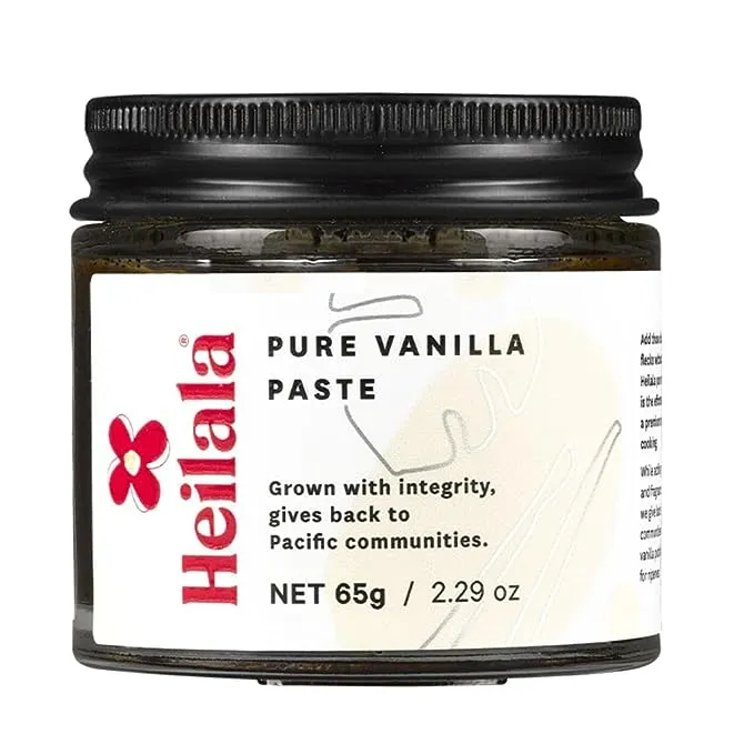 HEILALA - Pure Vanilla Bean Paste - Gourmet Madagascar Bourbon Variety, Crafted with Hand-Selected & Ethically Sourced Vanilla Pods for Baking and Dessert recipes, Gluten Free - 65g (2 Pack)