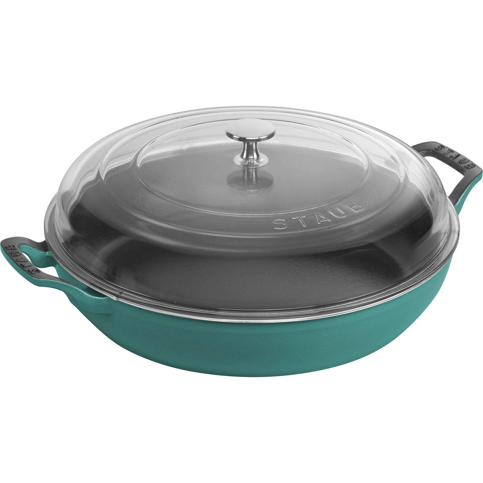 Staub Cast Iron 3.5-qt Braiser with Glass Lid - Turquoise