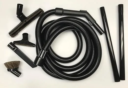 Compatible Replacement for Some Shop Vac and Ridgid Style Vacuum Cleaners Crushproof Commercial Grade Hose with Tool Set. Has 2 1/4" Machine End Coupling and Uses the Standard 1 1/4" Hose Attachments