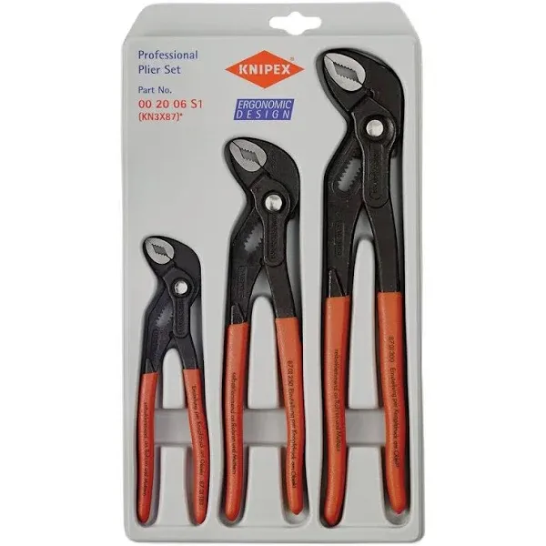 3 Piece Cobra Water Pump Plier - Knipex 3X87