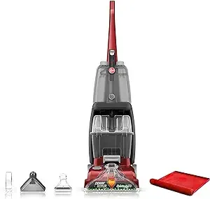 Hoover, Red Power Scrub Deluxe Carpet Cleaner Machine, Upright Shampooer, with Storage Mat, FH50150B