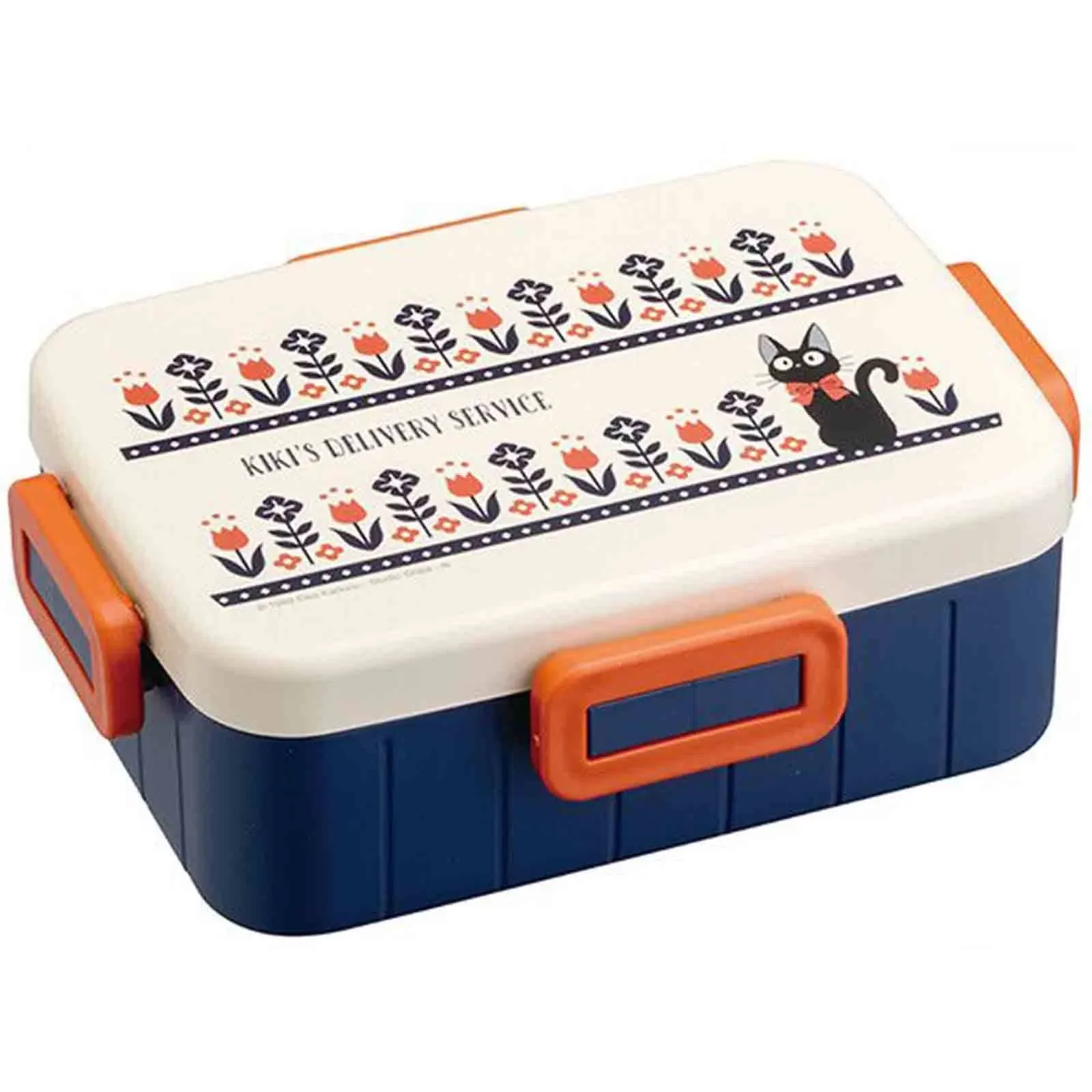 Kiki's Delivery Service Bento Lunch Box (21.98oz) - Cute Lunch Carrier with Secure 4-Point Locking Lid - Authentic Japanese Design - Durable, Microwave and Dishwasher Safe - Modern