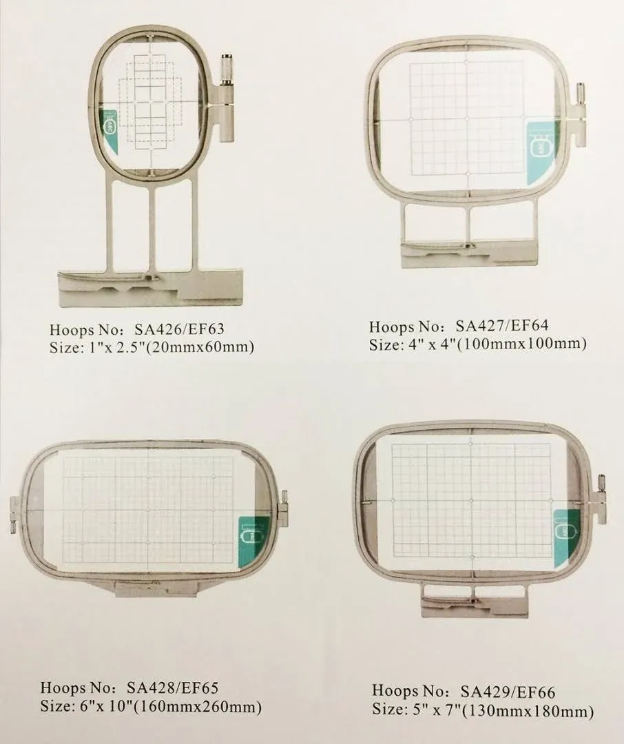 4 Hoops for Brother ULT 2001 2002D 2003D Embroidery Machine