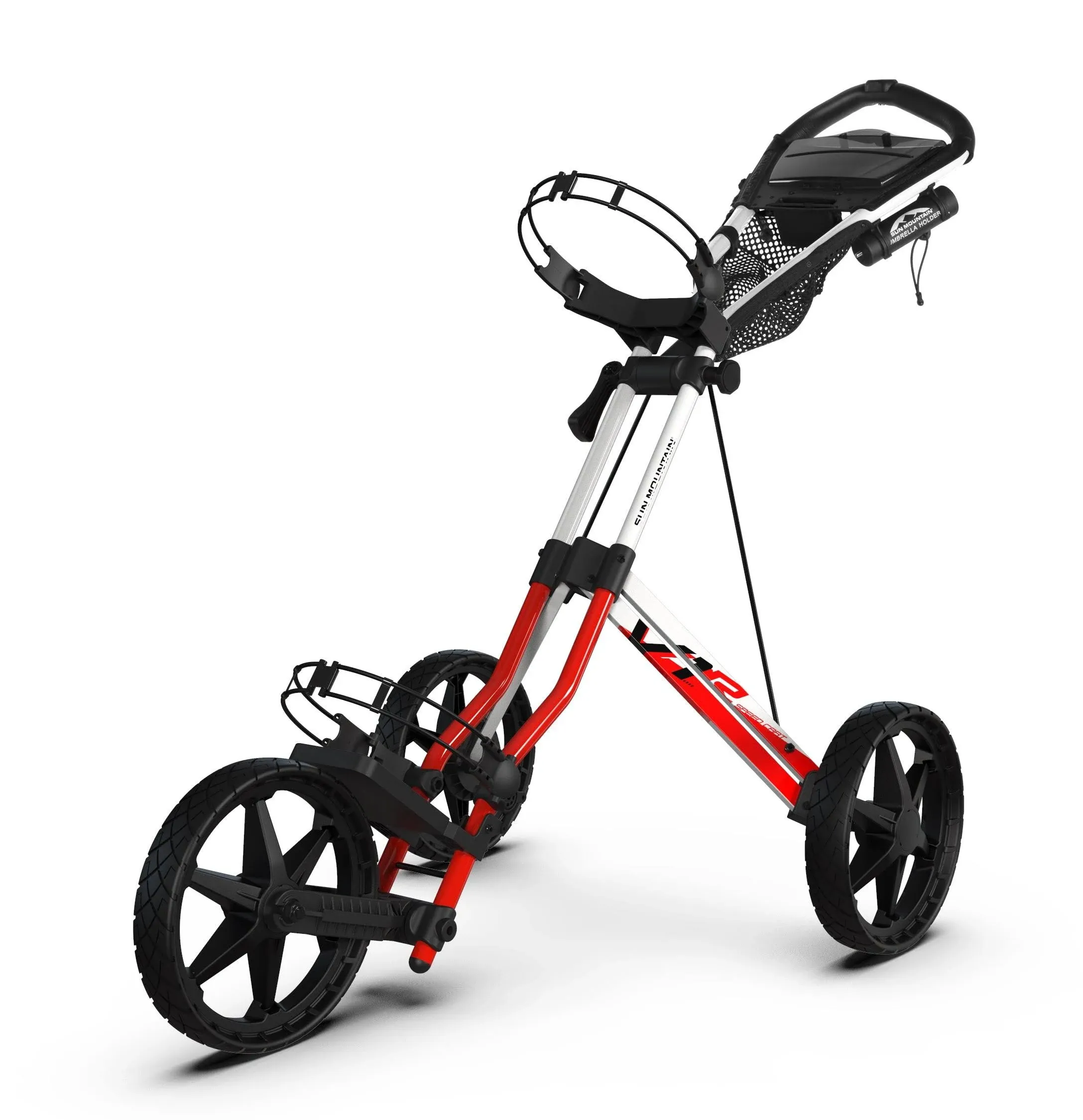 Sun Mountain Speed Cart V1R Push Cart · Hot Pink/White/Blue