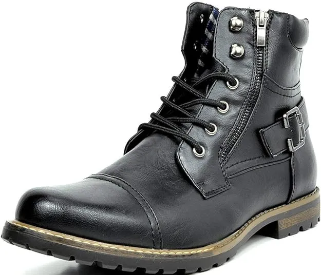 Bruno Marc Men's Motorcycle Combat Boots