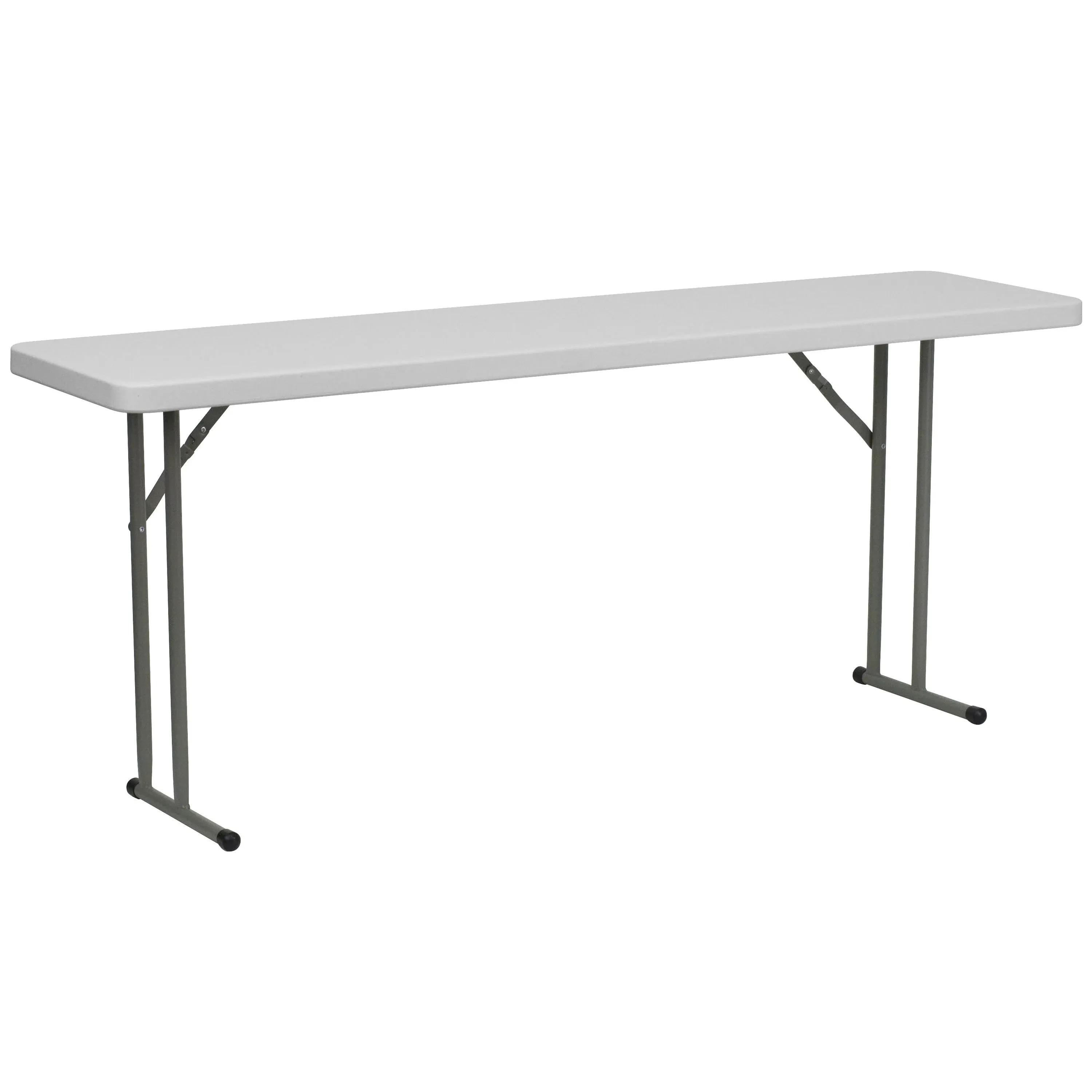 EMMA + OLIVER 6-Foot Granite White Plastic Folding Training and Event Table