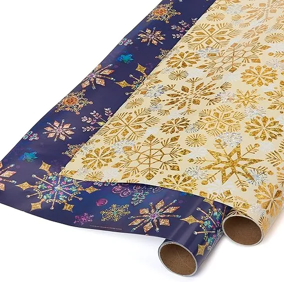 Wrapping Paper Bundle Gold Dot and Solid Gold for Christmas Hanukkah Kwanzaa ...