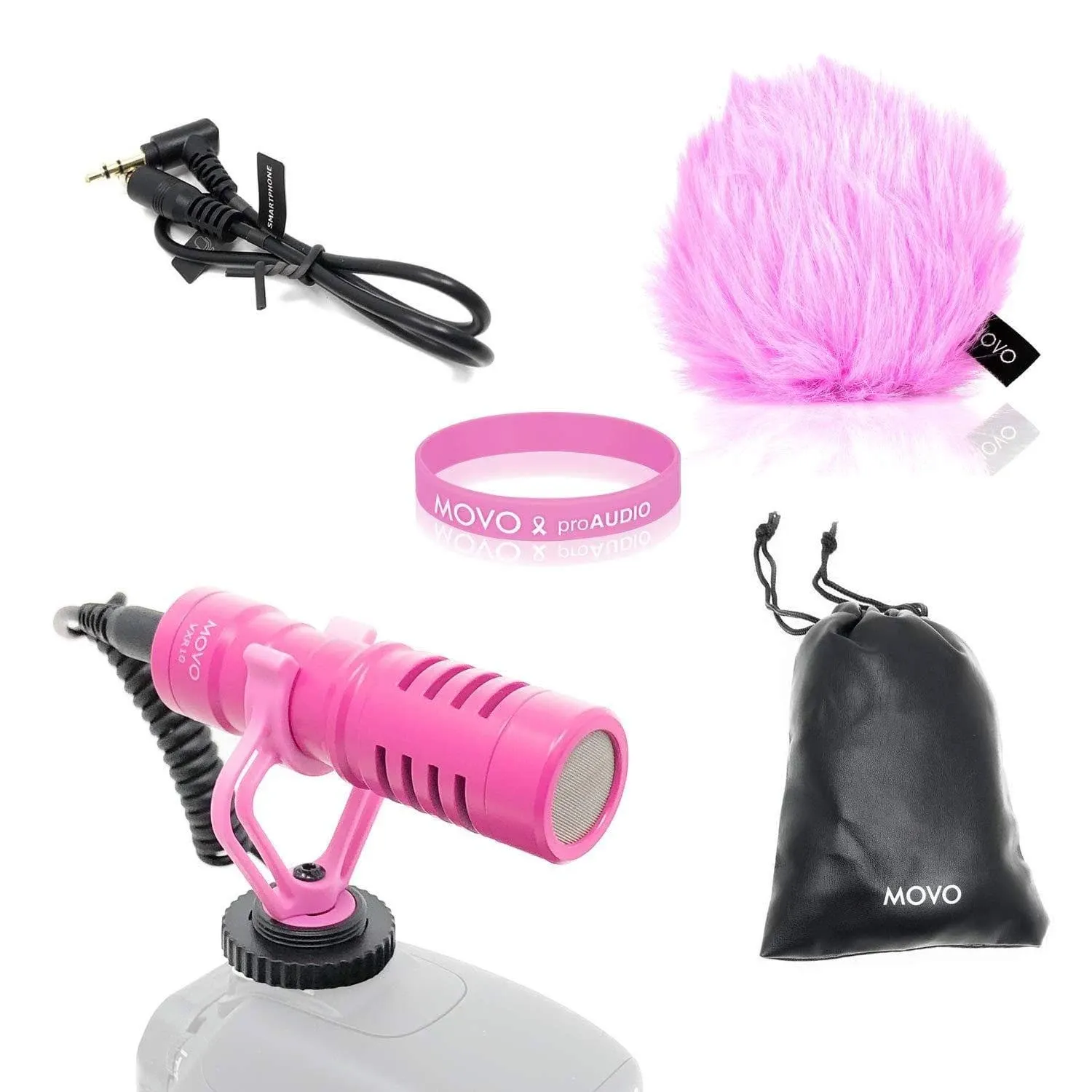 Movo Photo VXR10 Cardioid Condenser Video Microphone (Pink)