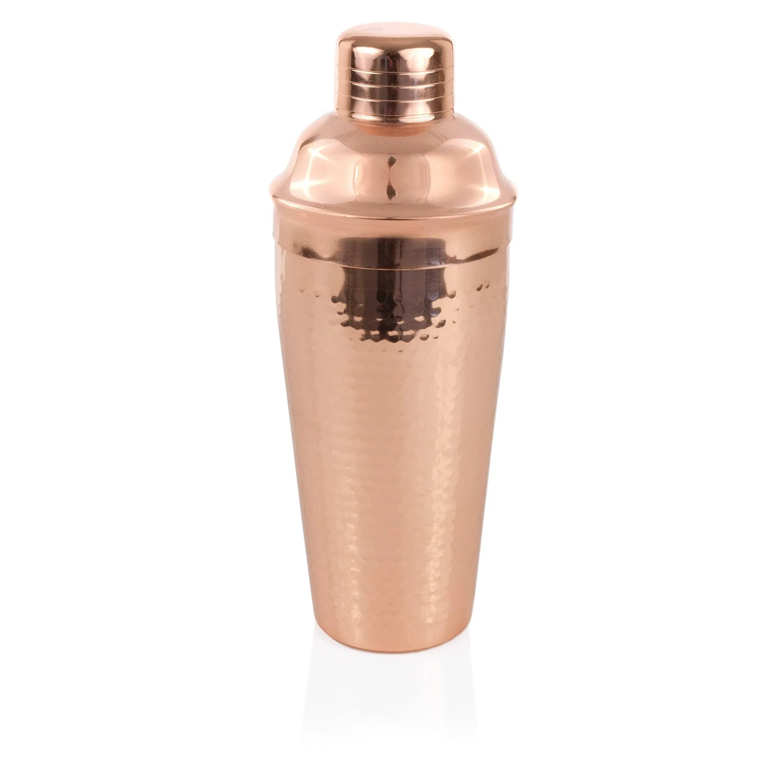  Twine Hammered Copper Plated Stainless Steel Cocktail Shaker, 25oz New