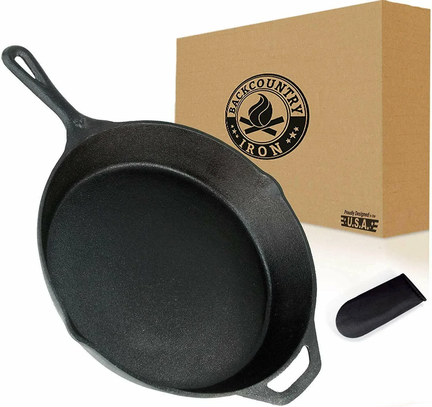 Backcountry Iron 10-1/4 Inch Round Medium Pre-Seasoned Cast Iron Skillet