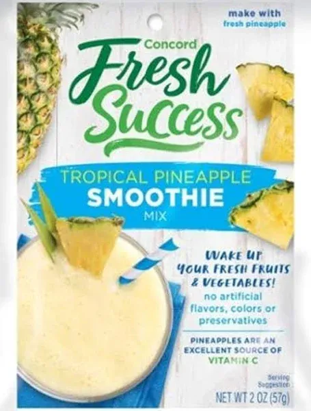 Concord Farms Tropical Pineapple Smoothie Mix, 2-Ounce Pouch (VALUE Pack of 18 Pouches)