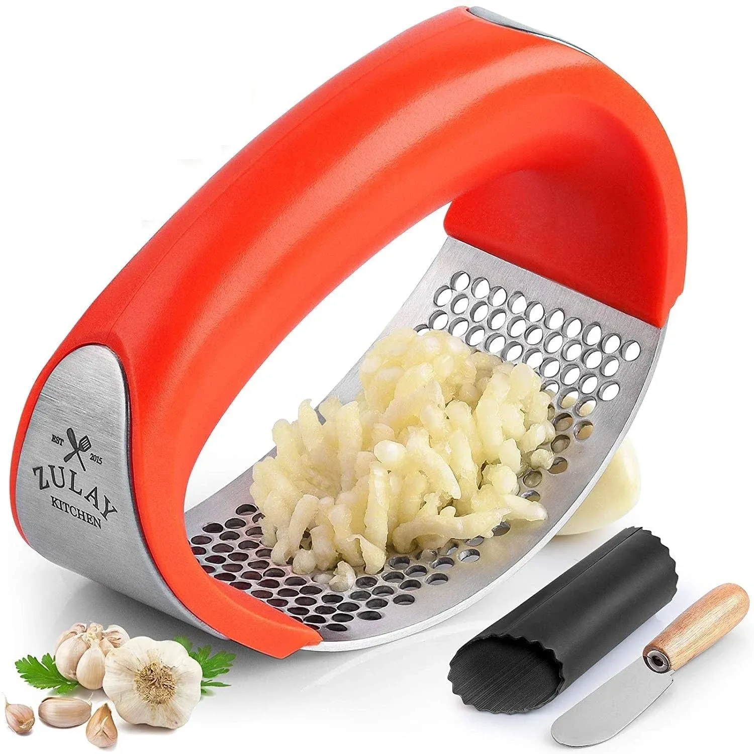 Zulay Kitchen Garlic Press Rocker Set