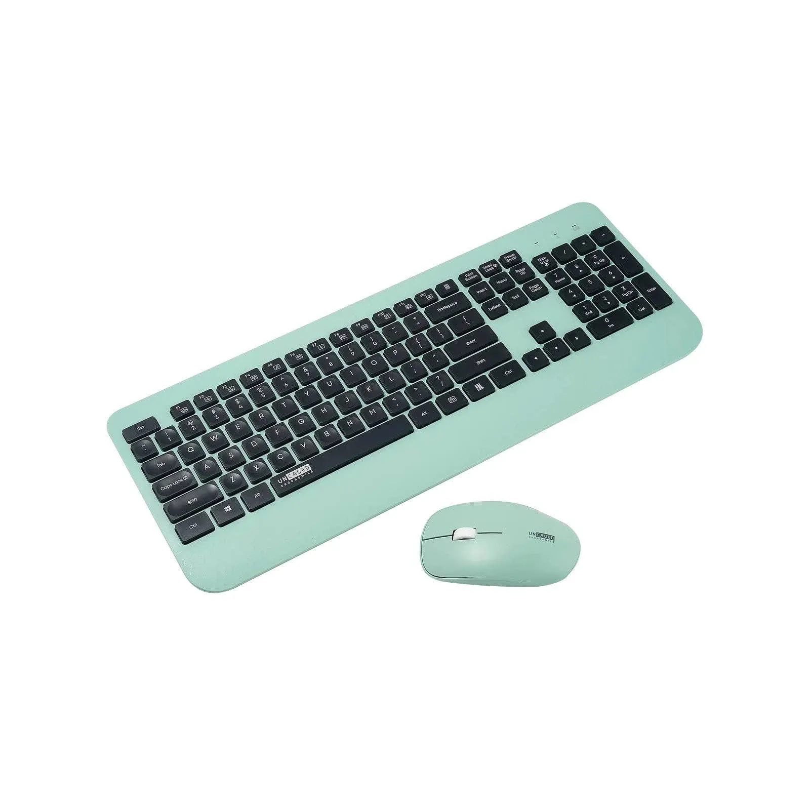 Uncaged Ergonomics KM1 Wireless Keyboard and Mouse Combo Mint Green