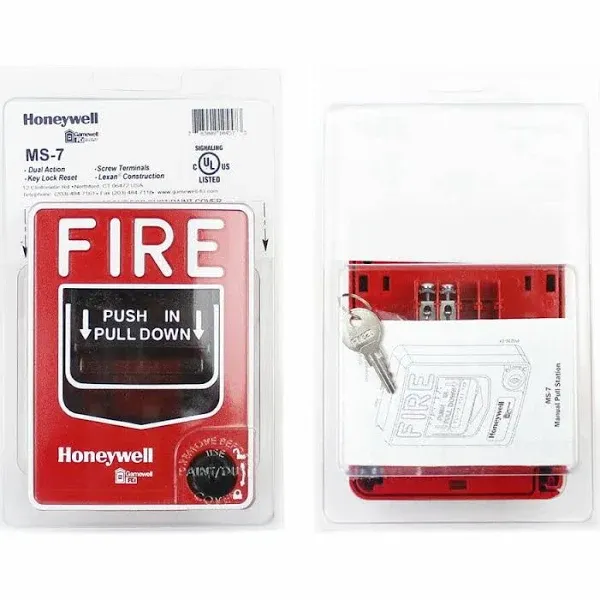 Gamewell MS-7 Fire Alarm Dual Action Manual Pull Station Fire Alarm