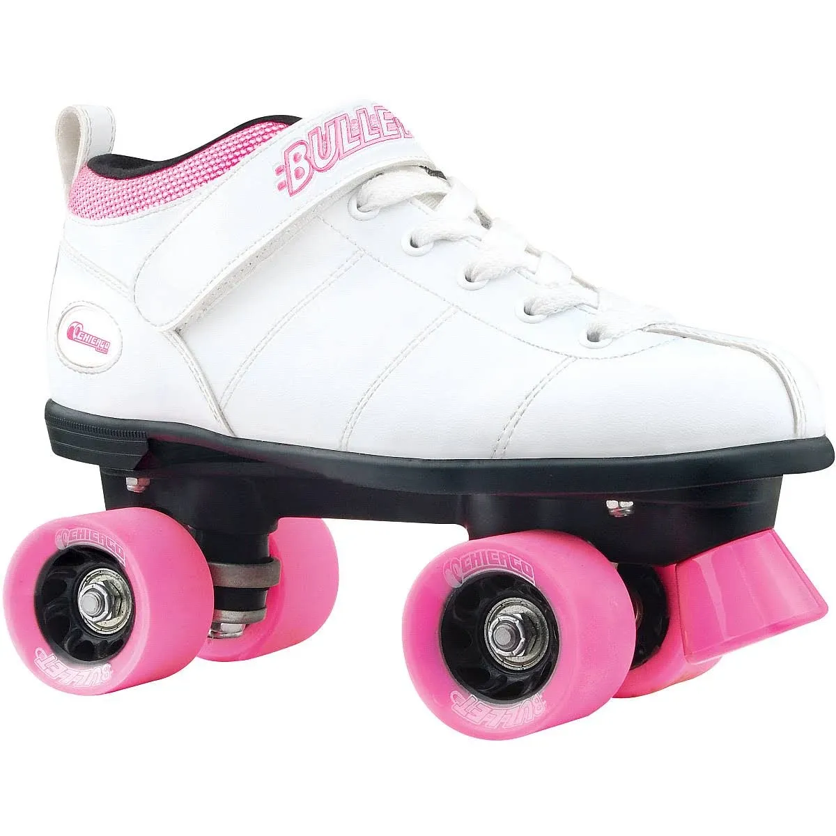 Chicago Bullet Ladies Speed Roller Skates White Pink B-100W-01 Size 6