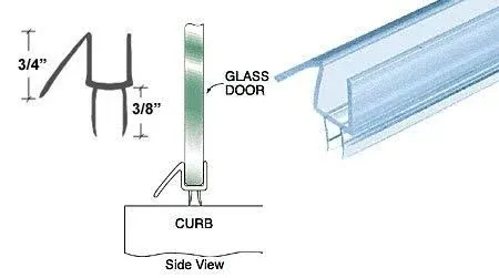 CRL Co-Extruded Clear Bottom Wipe with Drip Rail for 3/8" Glass - 32-5/8 in Long