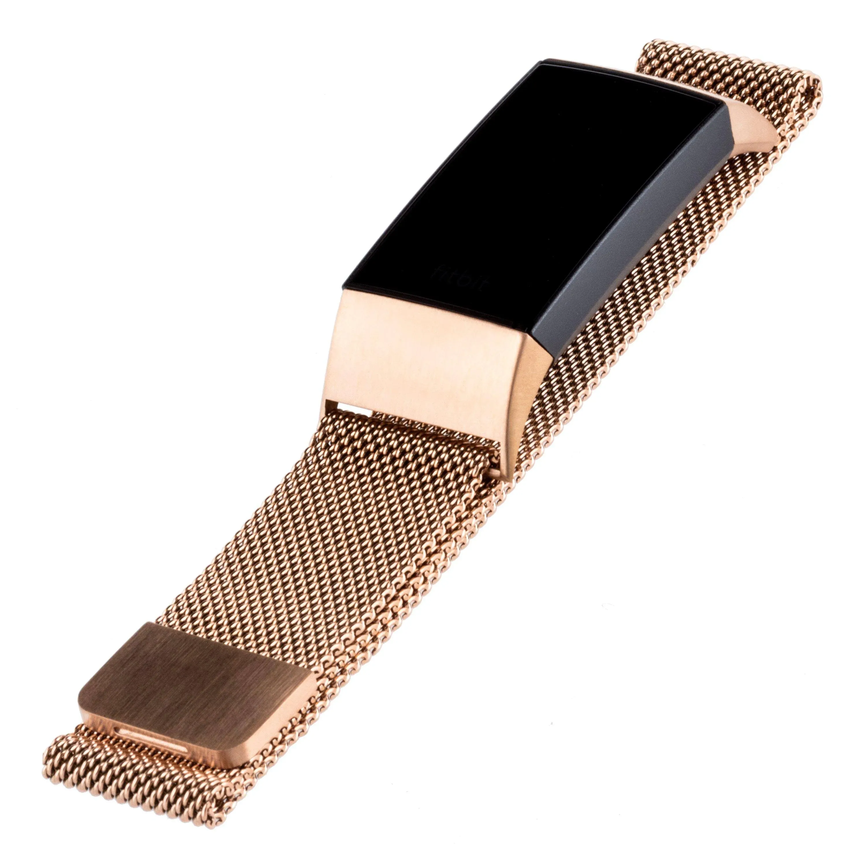 WITHit  2 Rose Gold Stainless Steel Mesh Band For Fitbit Charge 3 &amp; Charge 4