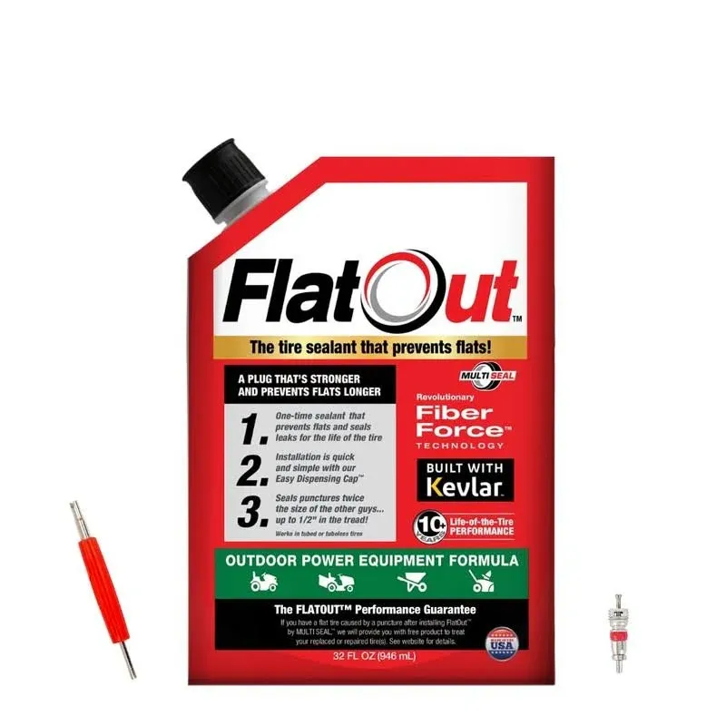 Flat Out Off Road Tire Sealant, r Power Equipment Formula with Valve Core Tool 