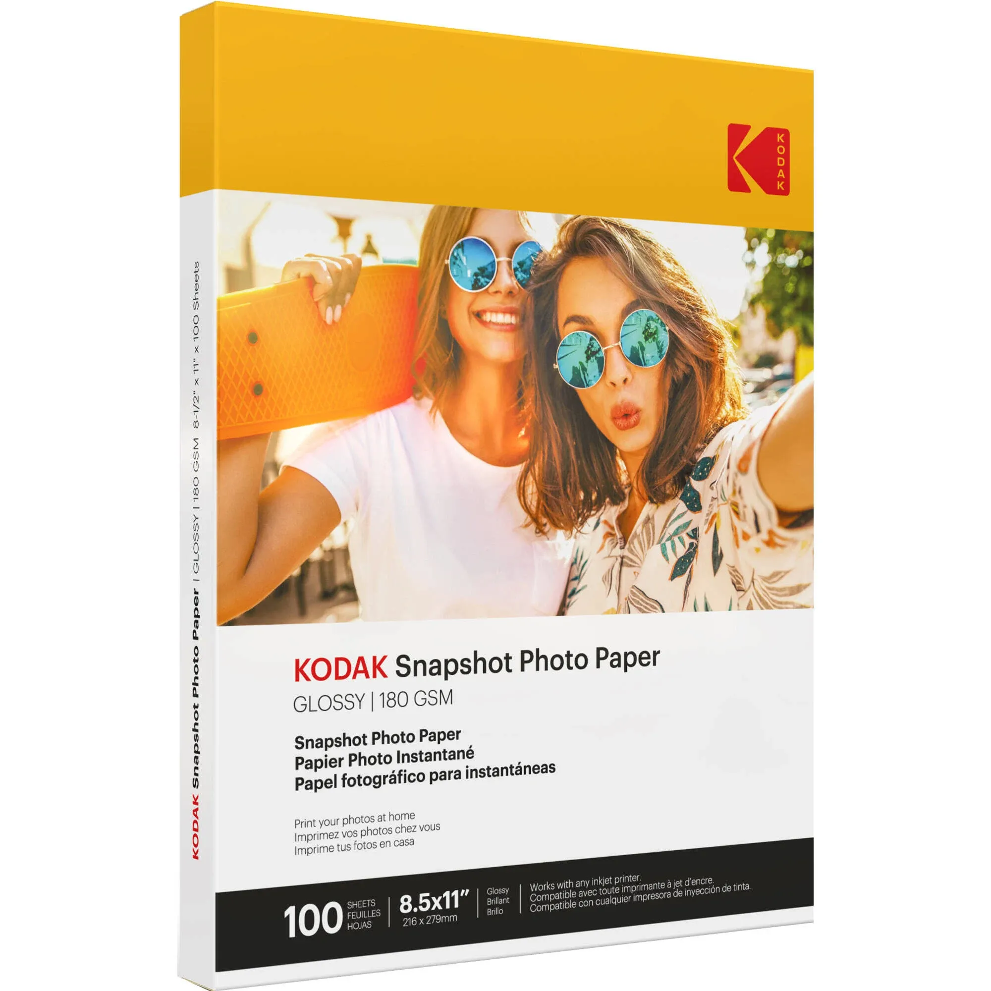 KODAK Photo Paper Gloss 8.5 X 11 SNAPSHOT 100 count, 48lb-180 g/m 2-8.5MIL (41302)