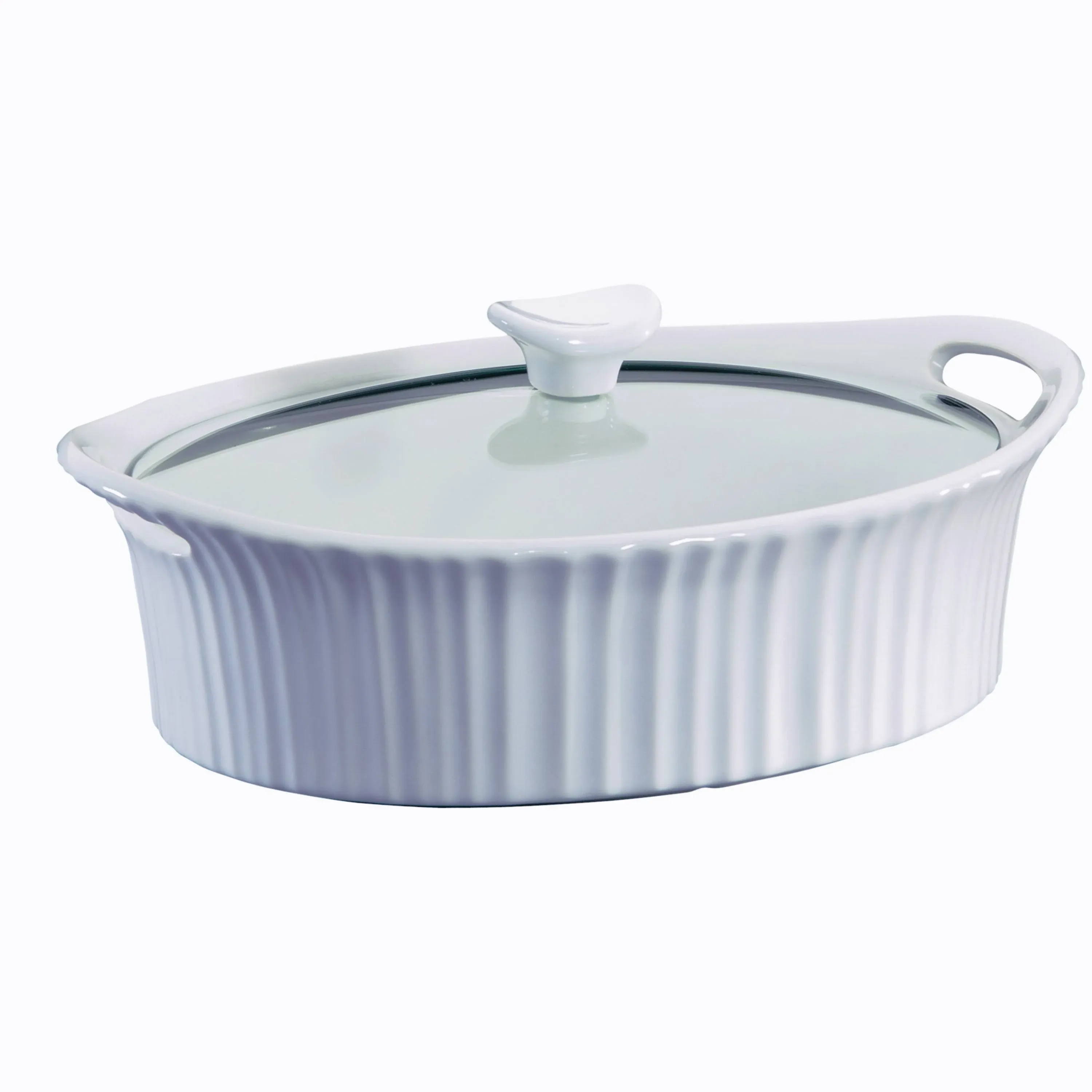 Corningware Entree Baker, Round, with Glass Cover, French White, 2.5 qt - 2 pieces