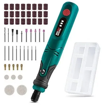 Cordless Rotary Tool Neu Master, 3.7V Mini Rotary Tool Kit with 55pcs Accessories ...