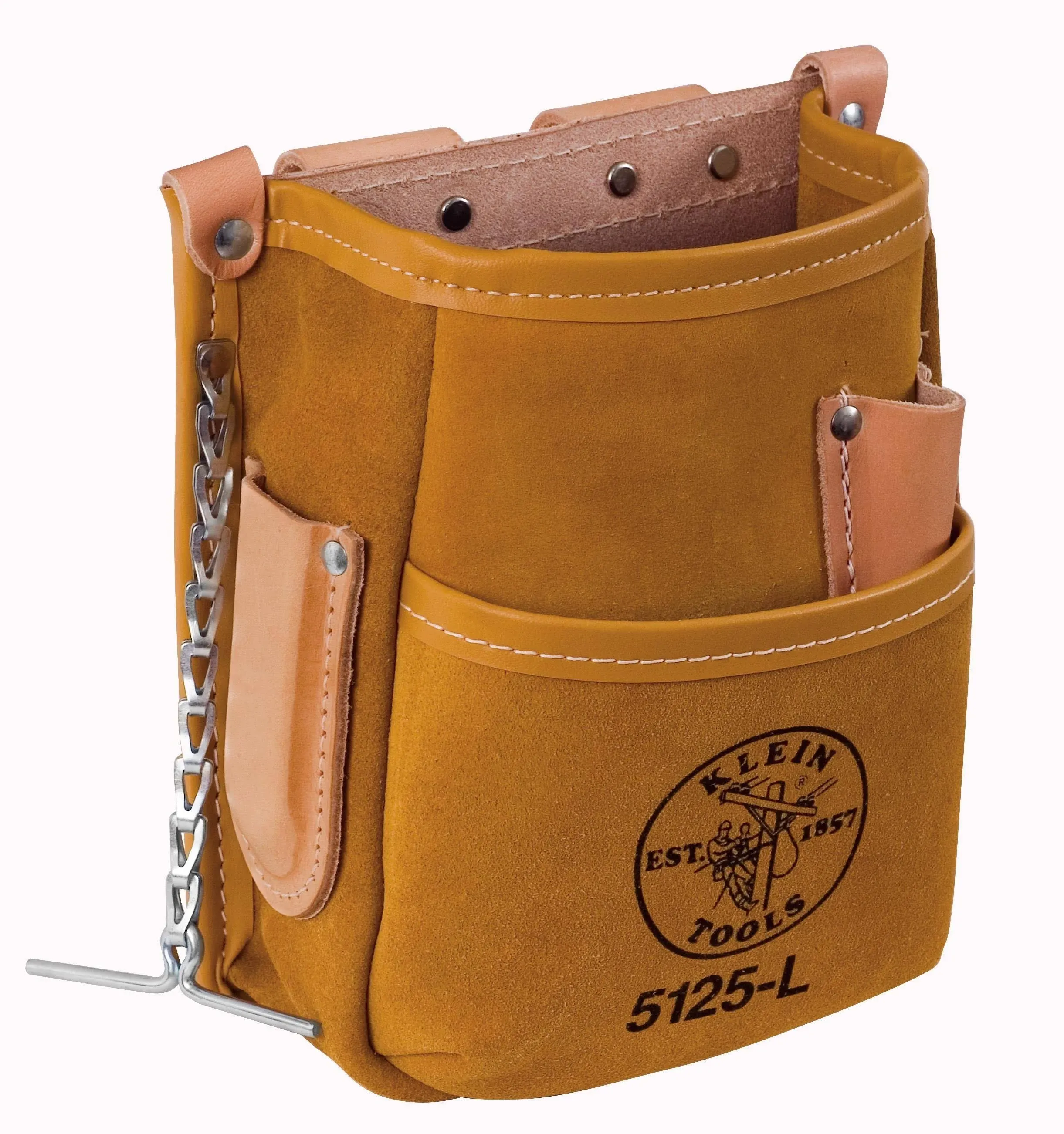 Klein Tools 5125L 5 Pocket Tool Pouch Leather