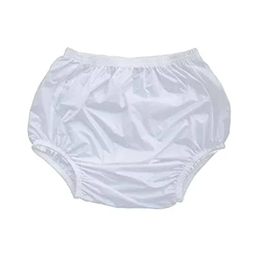 Adult Incontinence Pull-on Plastic Pants PVC Pants 3 Pack (Medium, White)